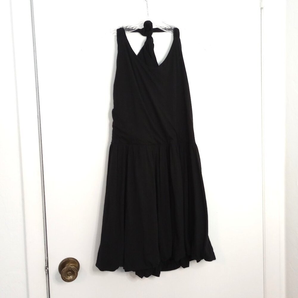 Juicy Couture Black Halter Balloon Hem Y2K Mini Dress